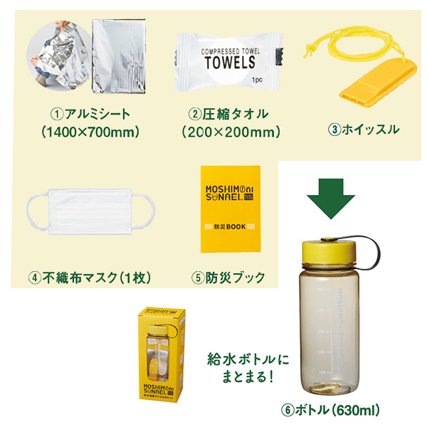 モシモニソナエル 防災備蓄ボトル6点セット